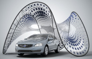 سایبان خودرو Volvo و شارژ اتومبیل با انرژی خورشید